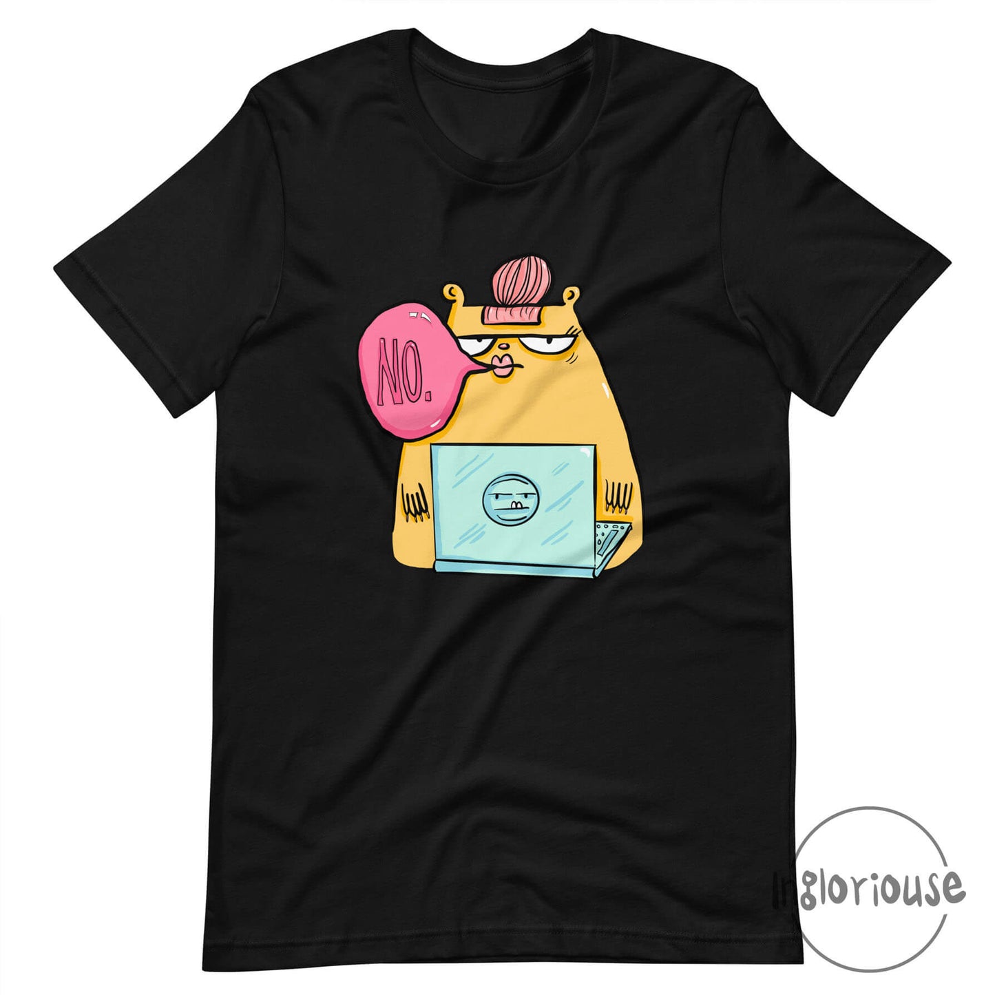 Grumpy tshirt - No (Unisex, Black)