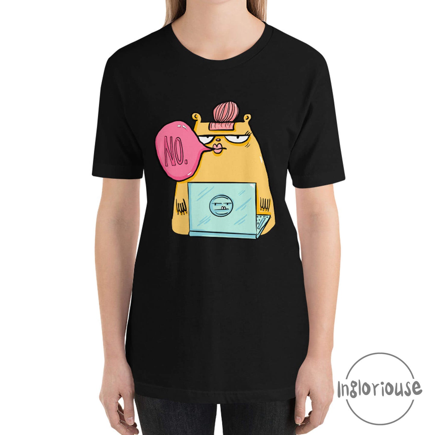 Grumpy tshirt - No (Unisex, Black)
