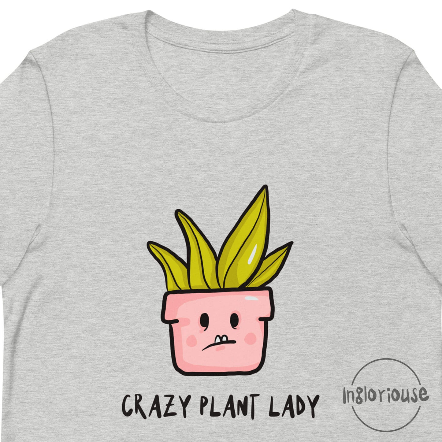 Crazy plant lady T-shirt – Light grey