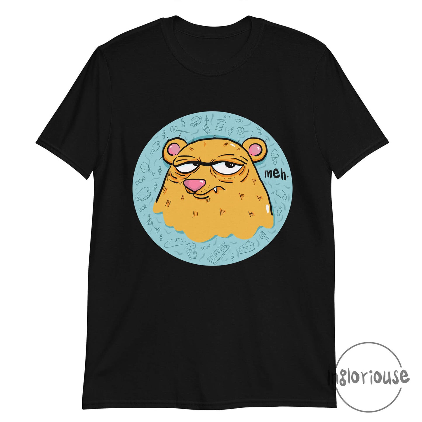 Grumpy T-shirt – Meh bear – Black, Unisex